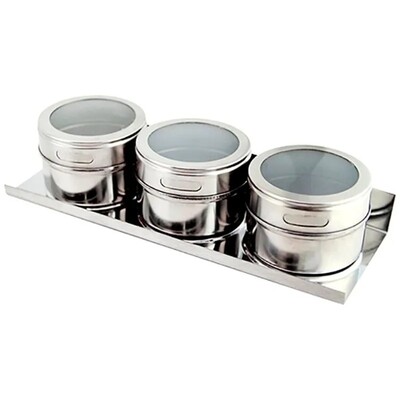 3 Pcs Magnetic Spice Bottle Set